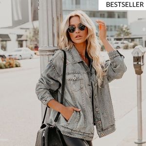 VICI DOLLS Lightwash Studded Denim Jacket